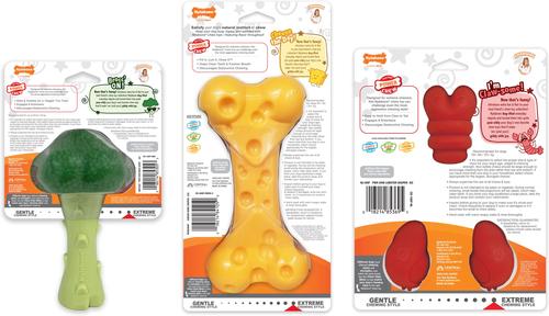 Show full view: Nylabone Power Chew Lobster, Cheese, & Broccoli Dog Chew Toy Bundle, Large slide 9 of 12