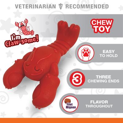 Show full view: Nylabone Power Chew Lobster Dog Toy, Red, Small slide 3 of 12