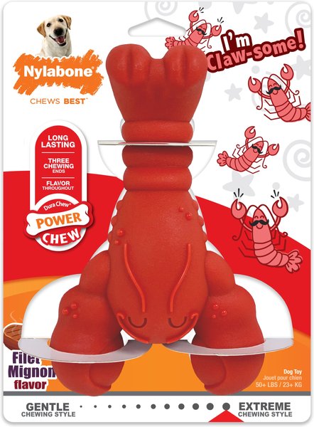 Nylabone Power Chew Lobster Dog Toy, Red