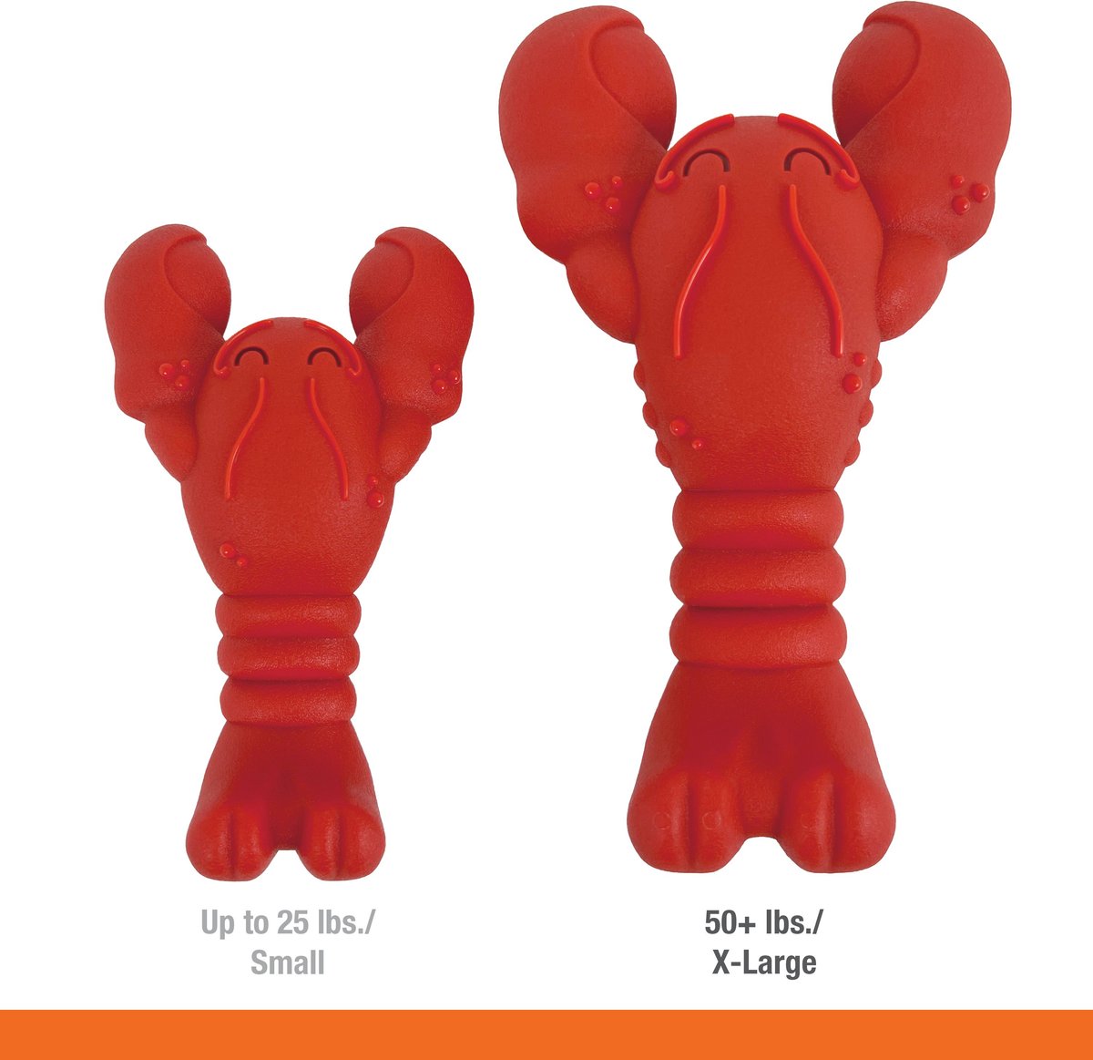TrustyPup Lobster Dog Toy, Red, Medium
