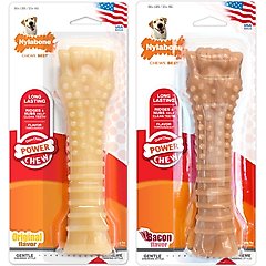 Nylabone Power Chew Original & Bacon Flavored Dog Chew Toys Aggressive Chewers Bundle, X-Large, 2 count