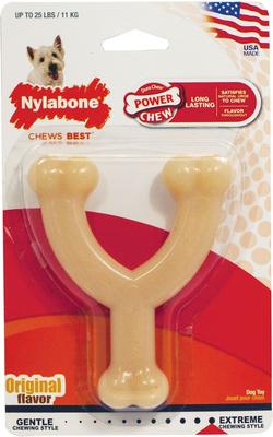 Show full view: Nylabone Power Chew Original Flavored Wishbone Dog Chew Toy, Small slide 1 of 11