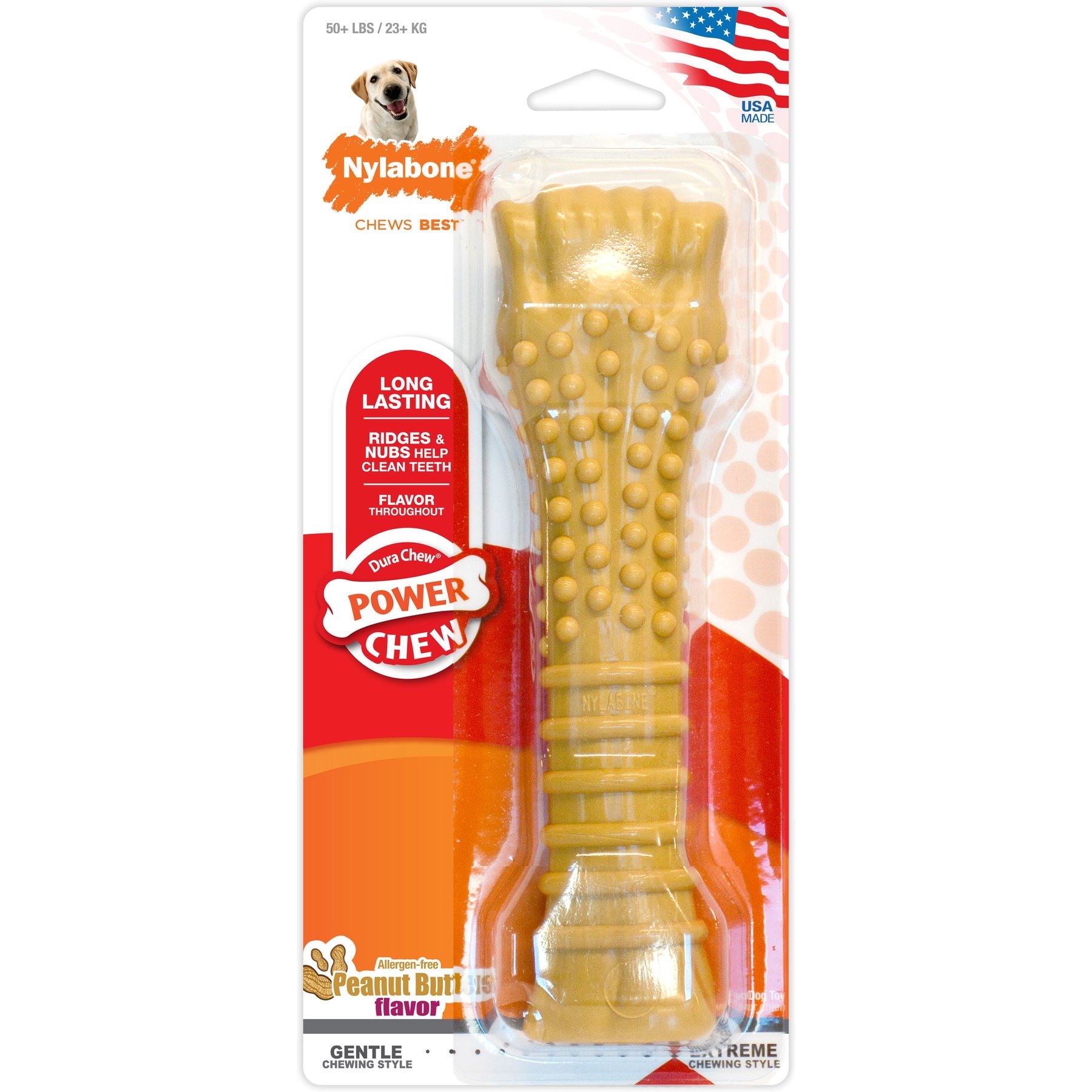 Nylabone Dura Chew Peanut Butter Flavor Souper Dog Chew Toy | Dog Toys