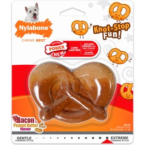 Nylabone Power Chew Pretzel Dog Toy Bacon & Peanut Butter, Small 