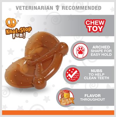 Show full view: Nylabone Power Chew Pretzel Dog Toy Bacon & Peanut Butter, Small  slide 3 of 12