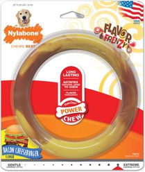 Nylabone Power Chew Smooth Ring Dog Chew Toy Bacon Cheeseburger, Large 