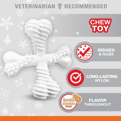 Show full view: Nylabone Christmas Power Chew Vanilla Cookie Holiday X Dog Bone Chew Toy, Large slide 5 of 11