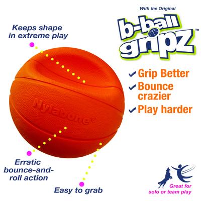 Show full view: Nylabone Power Play Basketball B-Ball Gripz Dog Toy, Medium slide 2 of 11