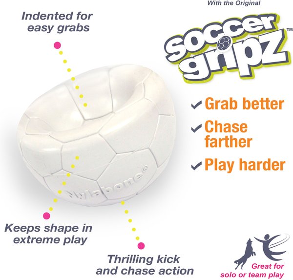 Show full view: Nylabone Power Play Gripz Soccer Ball Dog Toy, Medium slide 3 of 11