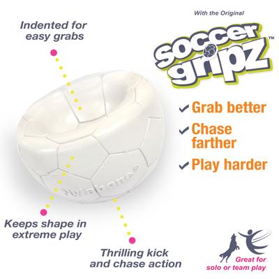 Show full view: Nylabone Power Play Gripz Soccer Ball Dog Toy, Medium slide 3 of 11
