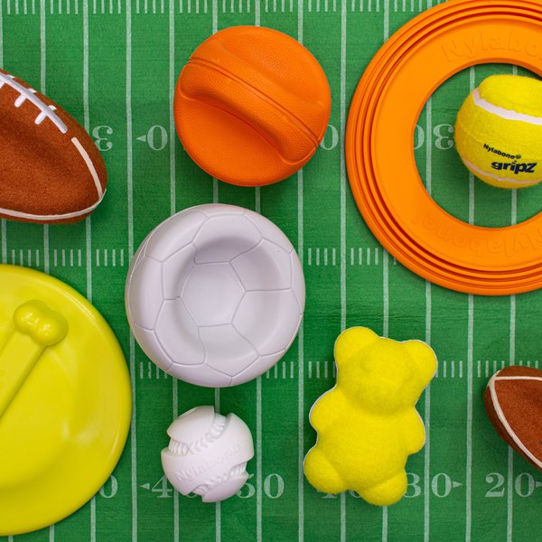 Show full view: Nylabone Power Play Gripz Soccer Ball Dog Toy, Medium slide 4 of 11