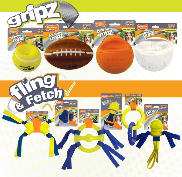 Show full view: Nylabone Power Play Gripz Soccer Ball Dog Toy, Medium slide 6 of 11