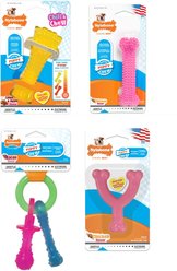 Nylabone Puppy Chew Chicken & Bacon Dog Chew Toys Bundle, X-Small, Pink