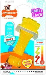 Nylabone Puppy Chew Freezer Dog Toy Teething Chew Chilling Cloth Lamb & Apple, Small