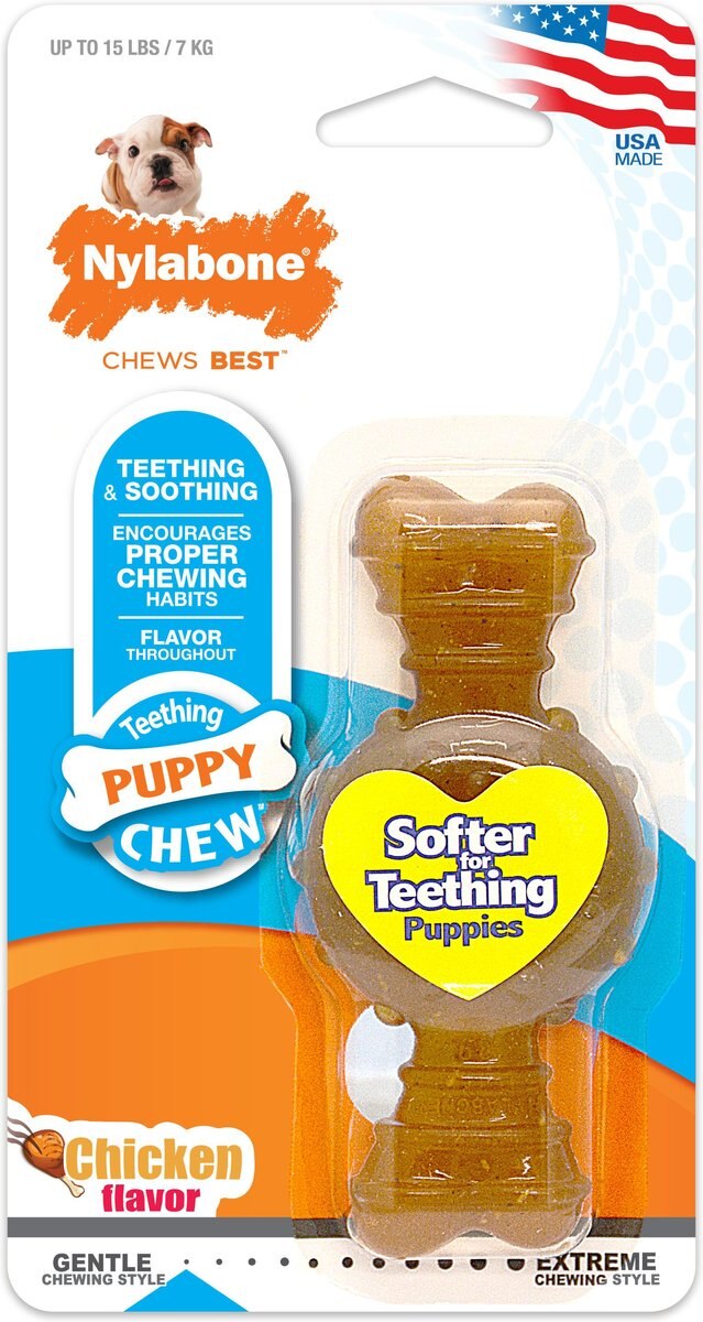 Nylabone Puppy Chew Ring Chicken Flavored Puppy Chew Toy