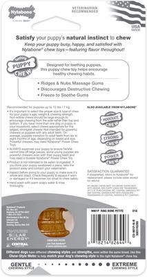 Show full view: Nylabone Puppy Chew Ring Chicken Flavored Puppy Chew Toy, X-Small slide 7 of 13
