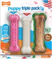 Nylabone Puppy Chew Variety Toy & Treat Triple Pack Pink, Small