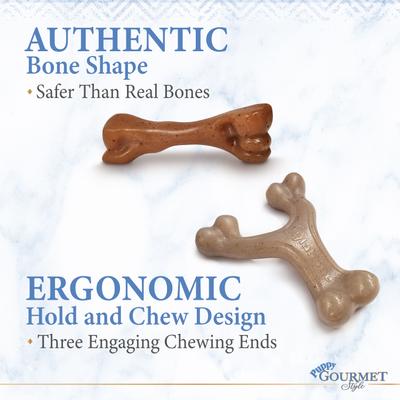 Show full view: Nylabone Puppy Gourmet Style Strong Chew Bacon & Peanut Butter Dog Toy Bundle, Small/Regular, 2 Count slide 4 of 11