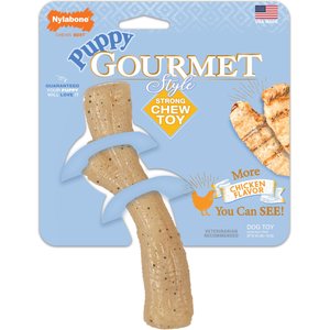 Nylabone Puppy Gourmet Style Strong Chew Chicken Flavored Dog Toy Stick, Medium