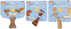 Nylabone Puppy Gourmet Style Strong Chew Dog Toys, Bacon, Chicken, Peanut Butter, 3 Count