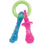 Nylabone Puppy Pacifier Teething Toy Chew Teething Pacifier Bacon, Small