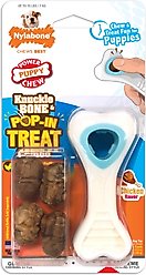 Nylabone Puppy Power Chew Knuckle Bone & Pop-In Puppy Treat Toy Combo, Blue, X-Small