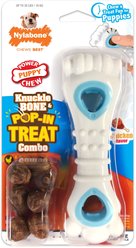 Nylabone Puppy Power Chew Knuckle Bone & Pop-In Puppy Treat Toy Combo Chicken, Medium
