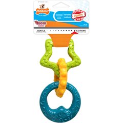 Nylabone Puppy Power Chew Teething Toy Rings Dogs Bacon Yellow, Small 