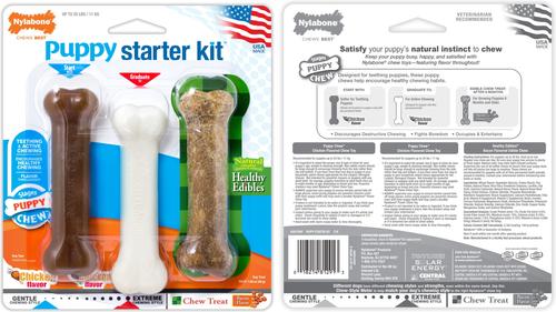 Show full view: Nylabone Puppy Starter Pack Chew Toys & Treat Variety, Small, 6 count slide 9 of 12