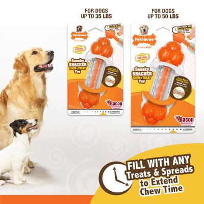 Show full view: Nylabone Sneaky Snacker Bacon Flavor Dog Treat Toy, Orange, Medium  slide 6 of 13