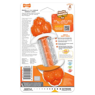 Show full view: Nylabone Sneaky Snacker Bacon Flavor Dog Treat Toy, Orange, Medium  slide 10 of 13