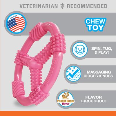Show full view: Nylabone Spin Tug & Play Puppy Chew Dog Toy, Pink, Medium slide 4 of 10