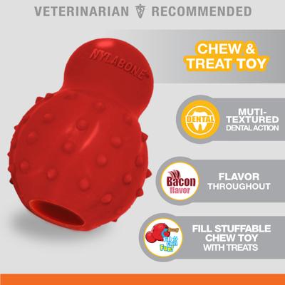 Show full view: Nylabone Strong Chew Cone Stuffable Dog Toy Rubber Stuffable Cone Bacon Cone, Small  slide 3 of 13