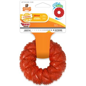 Nylabone Strong Chew Ring Braided Chew Toy for Dogs Beef, Medium