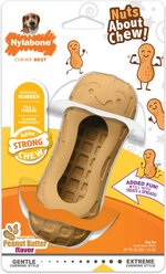 Nylabone Strong Rubber Allergen-Free Peanut Butter Flavor Tough Dog Treat Toy, Brown, Medium/Wolf