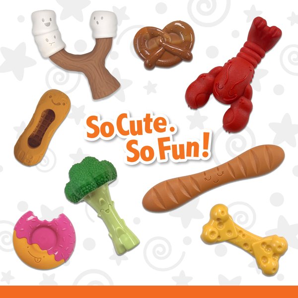 Show full view: Nylabone Strong Rubber Allergen-Free Peanut Butter Flavor Tough Dog Treat Toy, Brown, Medium/Wolf slide 6 of 12