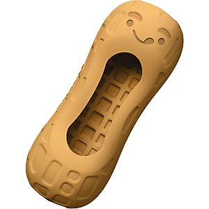 Nylabone Strong Rubber Allergen-Free Peanut Butter Flavor Tough Dog Treat Toy, Brown, Medium/Wolf