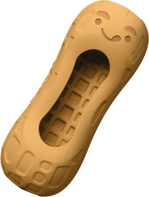 Show full view: Nylabone Strong Rubber Allergen-Free Peanut Butter Flavor Tough Dog Treat Toy, Brown, Medium/Wolf slide 2 of 12