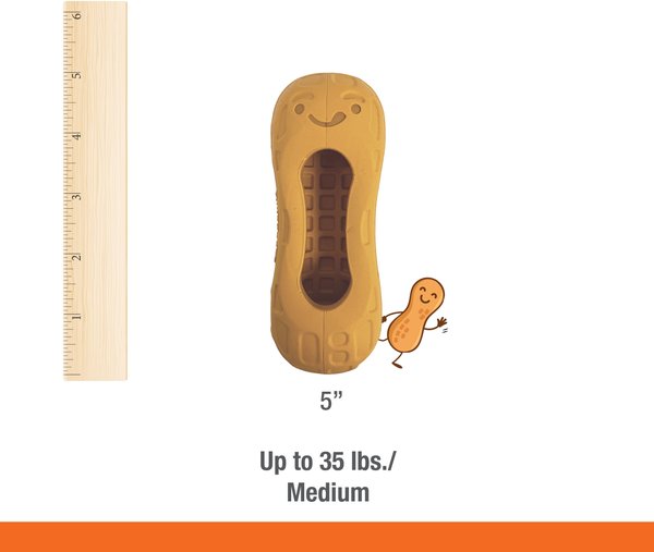 Show full view: Nylabone Strong Rubber Allergen-Free Peanut Butter Flavor Tough Dog Treat Toy, Brown, Medium/Wolf slide 7 of 12