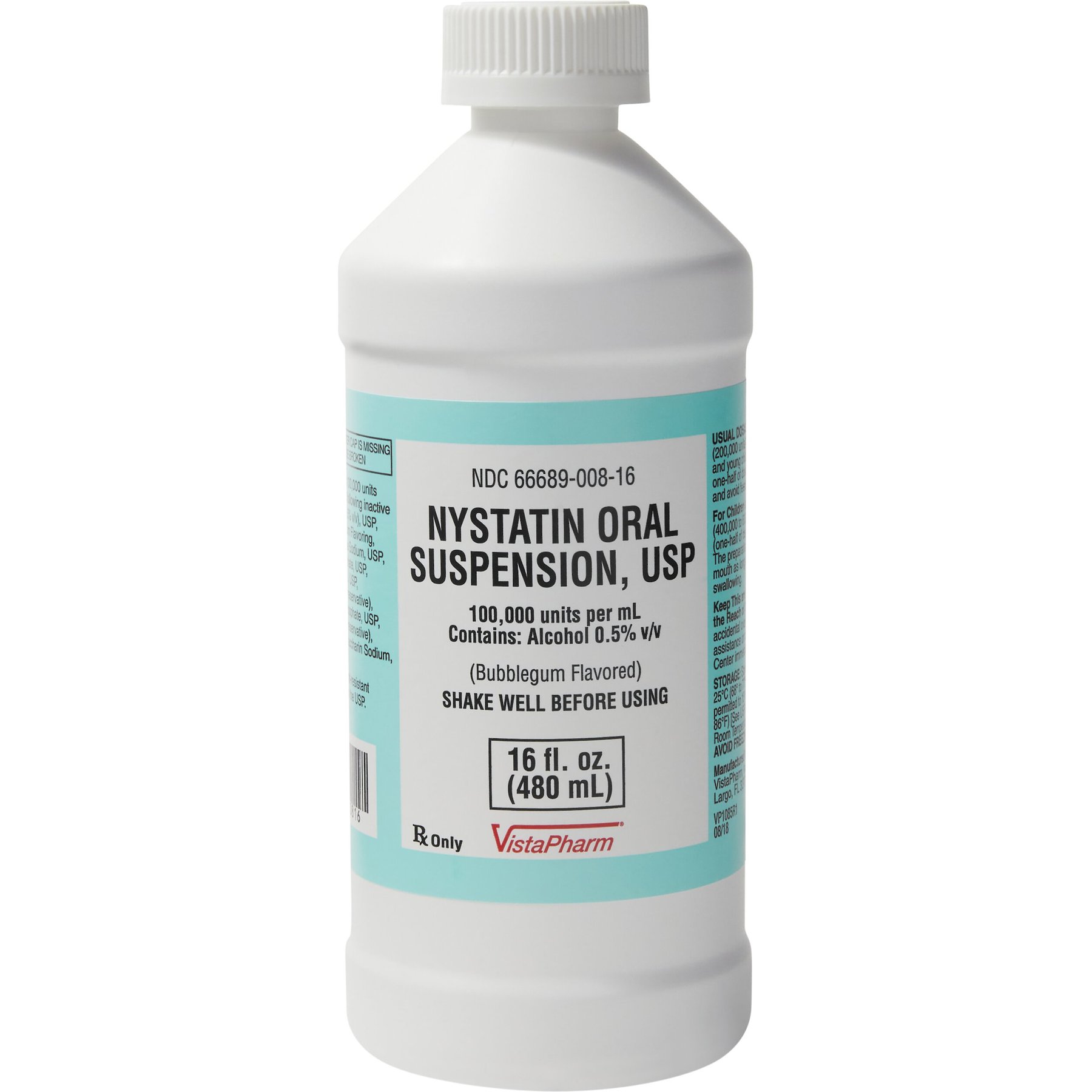 Nystatin Oral Suspension, 100,000 units/mL, 480 mL