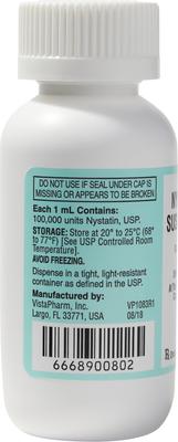 Show full view: Nystatin Oral Suspension, 100,000 units/mL, 60 mL slide 2 of 3