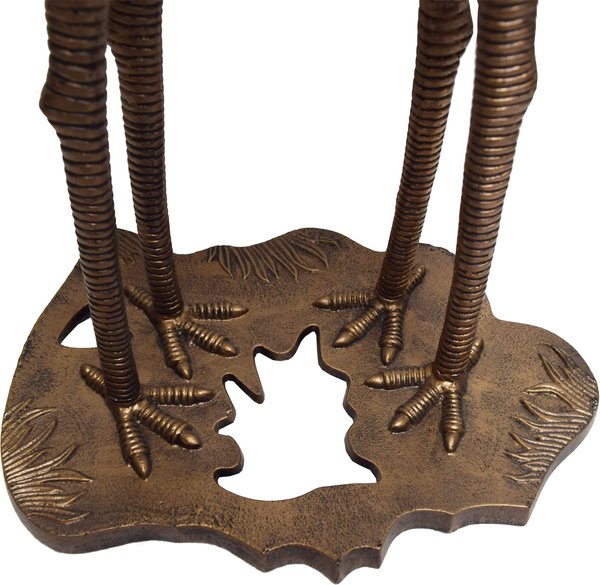Show full view: Oakland Living Handmade Metal Crane Lily Bird Bath, Antique Bronze slide 5 of 7