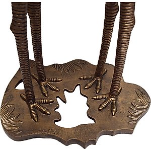 Oakland Living Handmade Metal Crane Lily Bird Bath, Antique Bronze