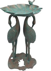 Oakland Living Handmade Metal Crane Lily Bird Bath, Antique Copper slide 1 of 6