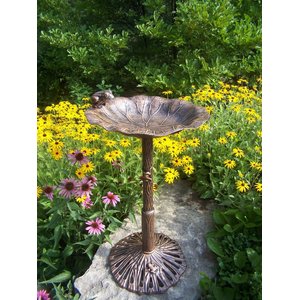 Oakland Living Handmade Metal Frog Bird Bath, Antique Bronze