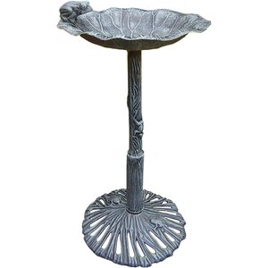 Oakland Living Handmade Metal Frog Bird Bath, Verdi Grey