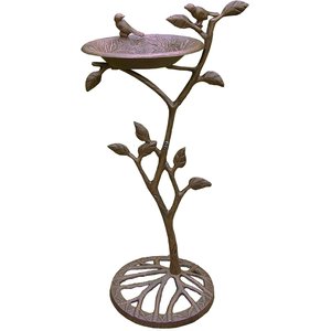 Oakland Living Handmade Metal Meadow Bird Bath, Antique Bronze