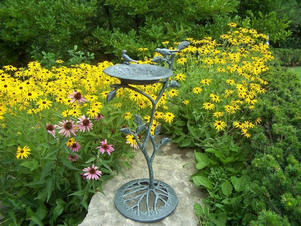 Show full view: Oakland Living Handmade Metal Meadow Bird Bath, Verdi Grey slide 1 of 7