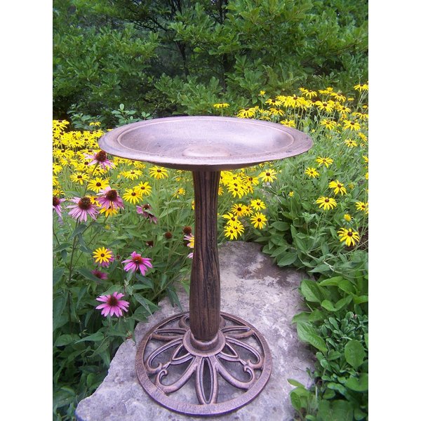 Oakland Living Handmade Metal Upland Bird Bath, Antique Bronze