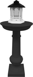 Oakland Living Modern Round Cast Bird Bath & Feeder Combo, Black, 40-in slide 2 of 6